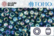 TOHO Round Seed Beads (RR3-167BD) 3/0 Round Extra Large - Transparent-Rainbow Teal