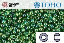 TOHO Round Seed Beads (RR8-167B) 8/0 Round Medium - Transparent-Rainbow Grass Green