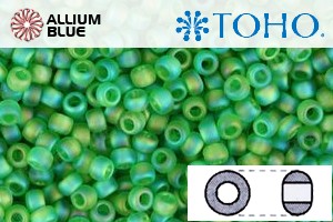 TOHO Round Seed Beads (RR3-167F) 3/0 Round Extra Large - Transparent-Rainbow Frosted Peridot - 關閉視窗 >> 可點擊圖片
