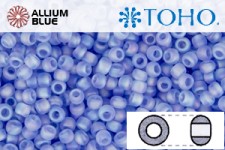 TOHO Round Seed Beads (RR15-168F) 15/0 Round Small - Transparent-Rainbow Frosted Lt Sapphire