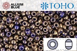 TOHO Round Seed Beads (RR11-1701) 11/0 Round - Gilded Marble Blue