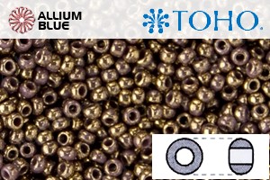 TOHO Round Seed Beads (RR3-1704) 3/0 Round Extra Large - Gilded Marble Lavender - 關閉視窗 >> 可點擊圖片