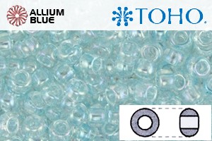 TOHO Round Seed Beads (RR3-170D) 3/0 Round Extra Large - Dyed Light Blue Topaz Transparent Rainbow - 關閉視窗 >> 可點擊圖片