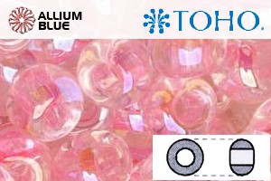 TOHO Round Seed Beads (RR3-171D) 3/0 Round Extra Large - Transparent Rainbow Ballerina Pink - 關閉視窗 >> 可點擊圖片