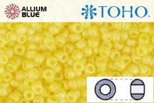 TOHO Round Seed Beads (RR3-175F) 3/0 Round Extra Large - Transparent-Rainbow Frosted Lemon
