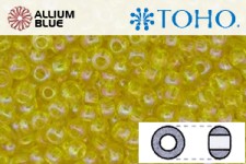 TOHO Round Seed Beads (RR6-175) 6/0 Round Large - Transparent-Rainbow Lemon