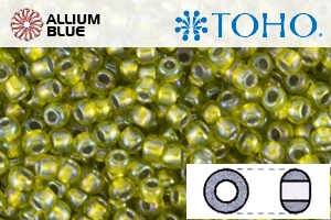 TOHO Round Seed Beads (RR11-1811) 11/0 Round - Silver Lined Peridot Rainbow - Click Image to Close