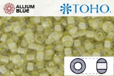 TOHO Round Seed Beads (RR8-182) 8/0 Round Medium - Inside-Color Luster Crystal/Opaque Yellow-Lined