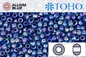 TOHO Round Seed Beads (RR6-1837) 6/0 Round Large - Inside-Color Rainbow Aqua/Opaque Purple-Lined - 关闭视窗 >> 可点击图片