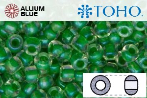 TOHO Round Seed Beads (RR3-187) 3/0 Round Extra Large - Inside-Color Crystal/Shamrock-Lined