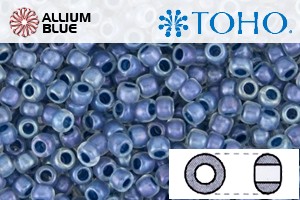 TOHO Round Seed Beads (RR11-188F) 11/0 Round - Frosted Slate Blue Lined Crystal Rainbow - 關閉視窗 >> 可點擊圖片