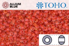 TOHO Round Seed Beads (RR8-190) 8/0 Round Medium - Inside-Color Luster Crystal/Tropical Sunset-Lined