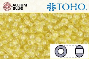 TOHO Round Seed Beads (RR3-192) 3/0 Round Extra Large - Inside-Color Crystal/Yellow-Lined - 關閉視窗 >> 可點擊圖片