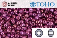 TOHO Round Seed Beads (RR15-205) 15/0 Round Small - Gold-Lustered Dk Amethyst