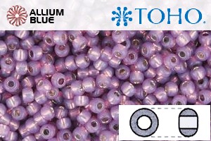 TOHO Round Seed Beads (RR3-2108) 3/0 Round Extra Large - Silver-Lined Milky Amethyst