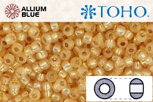 TOHO Round Seed Beads (RR3-2110) 3/0 Round Extra Large - Silver-Lined Milky Lt Topaz - 關閉視窗 >> 可點擊圖片
