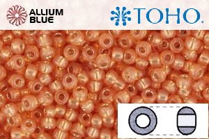 TOHO Round Seed Beads (RR3-2112) 3/0 Round Extra Large - Silver-Lined Milky Grapefruit