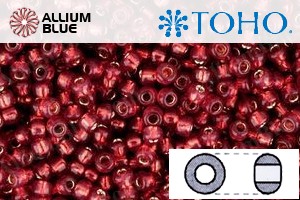 TOHO Round Seed Beads (RR8-2113) 8/0 Round Medium - Silver-Lined Milky Pomegranate