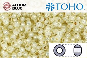 TOHO Round Seed Beads (RR3-2125) 3/0 Round Extra Large - Silver-Lined Milky Lt Jonquil - 關閉視窗 >> 可點擊圖片