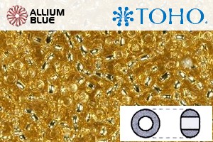 TOHO Round Seed Beads (RR8-22) 8/0 Round Medium - Silver-Lined Lt Topaz - Click Image to Close