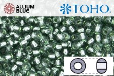 TOHO Round Seed Beads (RR15-2202) 15/0 Round Small - Silver Lined Prairie Green