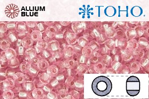 TOHO Round Seed Beads (RR3-2215) 3/0 Round Extra Large - Light Pink Silver Lined - 關閉視窗 >> 可點擊圖片