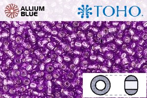 TOHO Round Seed Beads (RR8-2219) 8/0 Round Medium - Silver-Lined Lt Grape