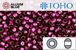 TOHO Round Seed Beads (RR11-2226) 11/0 Round - Dark Fuchsia Silver Lined