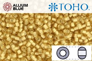 TOHO Round Seed Beads (RR8-22F) 8/0 Round Medium - Silver-Lined Frosted Lt Topaz - Click Image to Close