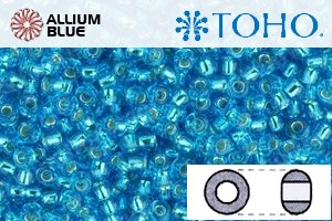 TOHO Round Seed Beads (RR6-23B) 6/0 Round Large - Silver-Lined Dk Aqua - Click Image to Close