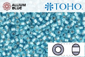 TOHO Round Seed Beads (RR11-23F) 11/0 Round - Silver-Lined Frosted Aquamarine - Click Image to Close