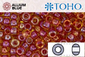 TOHO Round Seed Beads (RR3-241) 3/0 Round Extra Large - Inside-Color Rainbow Lt Topaz/Mauve-Lined - 關閉視窗 >> 可點擊圖片
