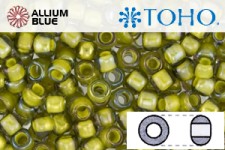 TOHO Round Seed Beads (RR3-246) 3/0 Round Extra Large - Inside-Color Luster Black Diamond/Opaque Yellow-Lined