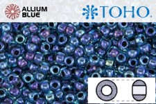 TOHO Round Seed Beads (RR11-248) 11/0 Round - Inside-Color Aqua/Jet-Lined