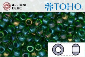 TOHO Round Seed Beads (RR15-249) 15/0 Round Small - Inside-Color Peridot/Emerald-Lined - 关闭视窗 >> 可点击图片