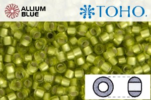 TOHO Round Seed Beads (RR8-24F) 8/0 Round Medium - Lime Peridot Green Silver Lined Matte
