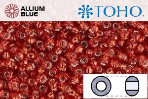 TOHO Round Seed Beads (RR6-25) 6/0 Round Large - Silver-Lined Lt Siam Ruby - Click Image to Close