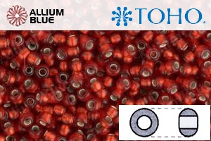 TOHO Round Seed Beads (RR3-25CF) 3/0 Round Extra Large - Silver-Lined Frosted Ruby - Click Image to Close