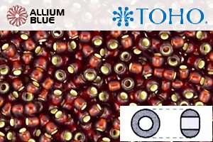 TOHO Round Seed Beads (RR8-25DF) 8/0 Round Medium - Garnet Silver Lined Matte - Click Image to Close