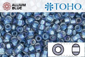TOHO Round Seed Beads (RR8-263) 8/0 Round Medium - Inside-Color Rainbow Crystal/Lt Capri-Lined - 關閉視窗 >> 可點擊圖片