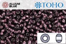 TOHO Round Seed Beads (RR8-26C) 8/0 Round Medium - Silver-Lined Amethyst