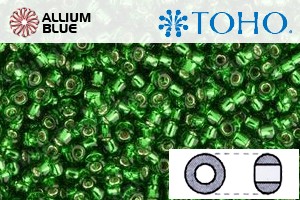 TOHO Round Seed Beads (RR11-27B) 11/0 Round - Silver-Lined Grass Green - 關閉視窗 >> 可點擊圖片