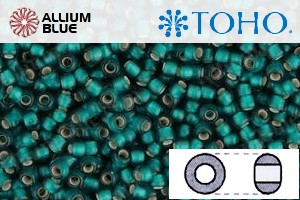TOHO Round Seed Beads (RR15-27BDF) 15/0 Round Small - Silver-Lined Frosted Teal - Haga Click en la Imagen para Cerrar