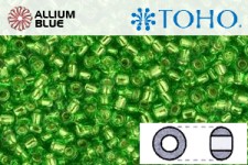 TOHO Round Seed Beads (RR15-27) 15/0 Round Small - Silver-Lined Peridot