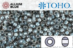 TOHO Round Seed Beads (RR3-288) 3/0 Round Extra Large - Inside-Color Crystal/Metallic Blue-Lined - 關閉視窗 >> 可點擊圖片