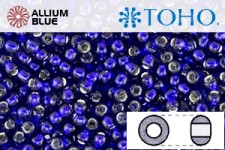 TOHO Round Seed Beads (RR8-28D) 8/0 Round Medium - Dark Cobalt Silver Lined