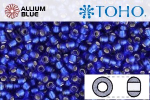TOHO Round Seed Beads (RR11-28F) 11/0 Round - Silver-Lined Frosted Dk Sapphire - Click Image to Close