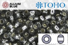 TOHO Round Seed Beads (RR3-29) 3/0 Round Extra Large - Light Black Diamond Silver Lined