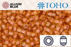 TOHO Round Seed Beads (RR8-301) 8/0 Round Medium - Inside-Color Lt Topaz/Peach-Lined