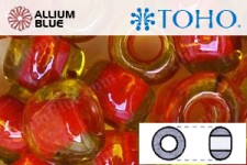 TOHO ラウンド Seed ビーズ (RR8-303) 8/0 ラウンド Medium - Inside-カラー Jonquil/Hyacinth-Lined